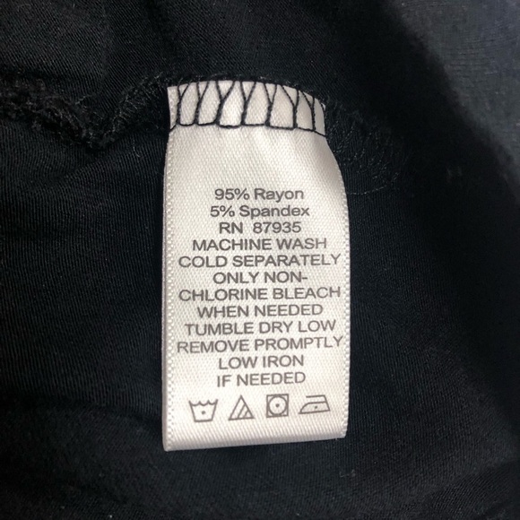 LOGO Lori Goldstein Black Tunic Scoop Neck Ruched 3/4 Sleeves Draping Pockets - Picture 4 of 7